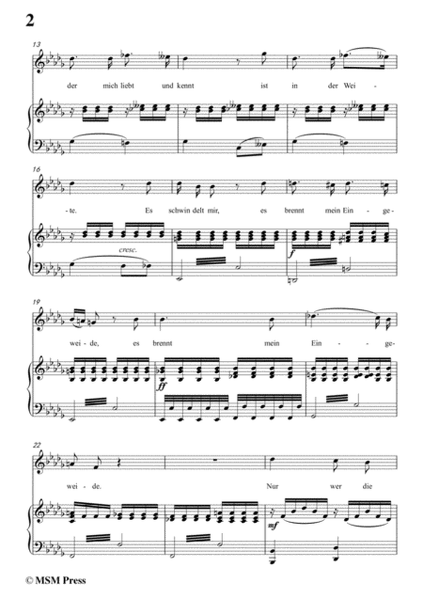 Schubert-Lied der Mignon (earlier Version 1),from 4 Gesänge aus 'Wilhelm Meister',in b flat minor image number null