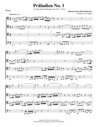 Präludien No. 1 for Trombone or Low Brass Quartet