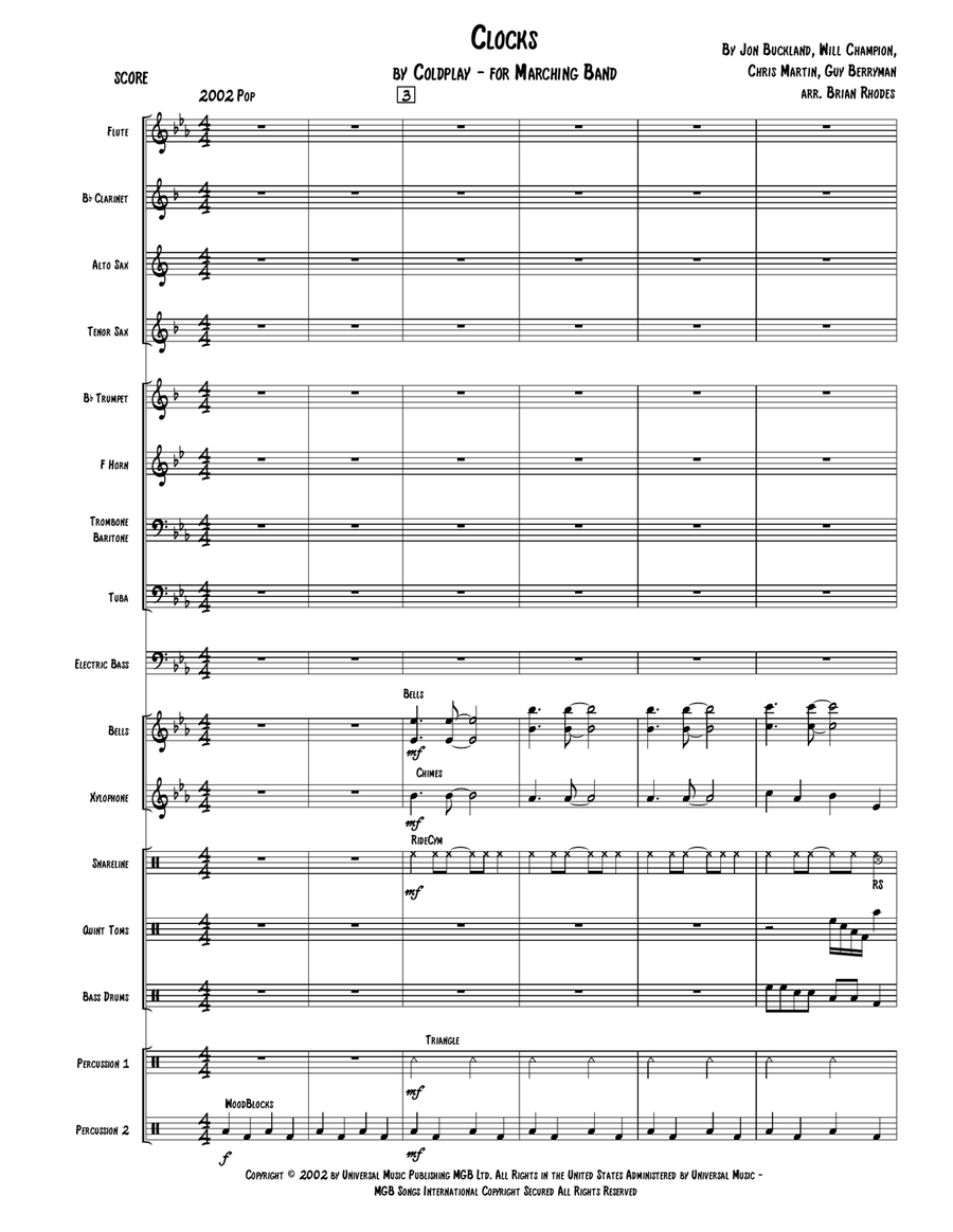 Clocks Marching Band scores gallery preview page 2