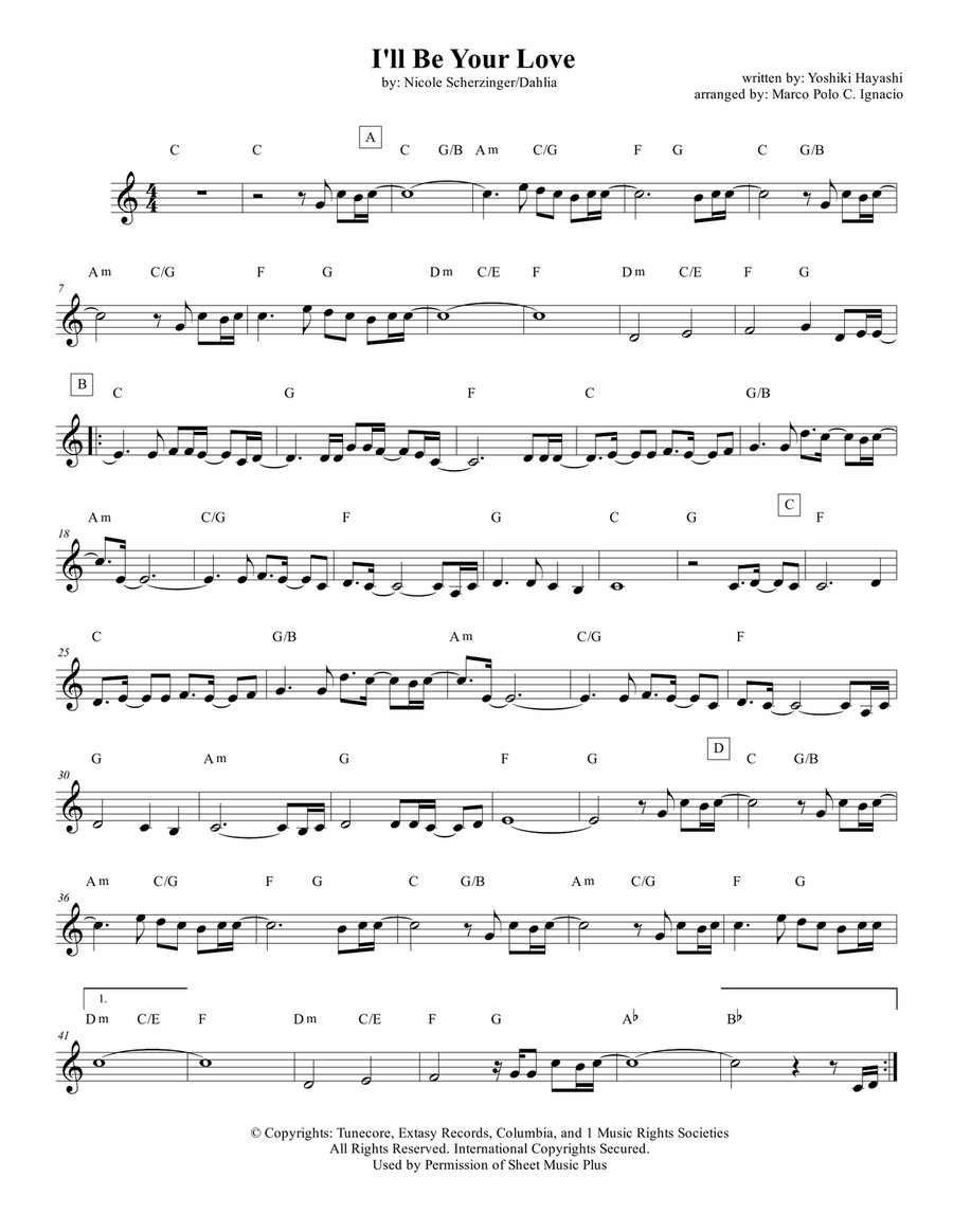 I'll Be Your Love Piano scores gallery preview page 1