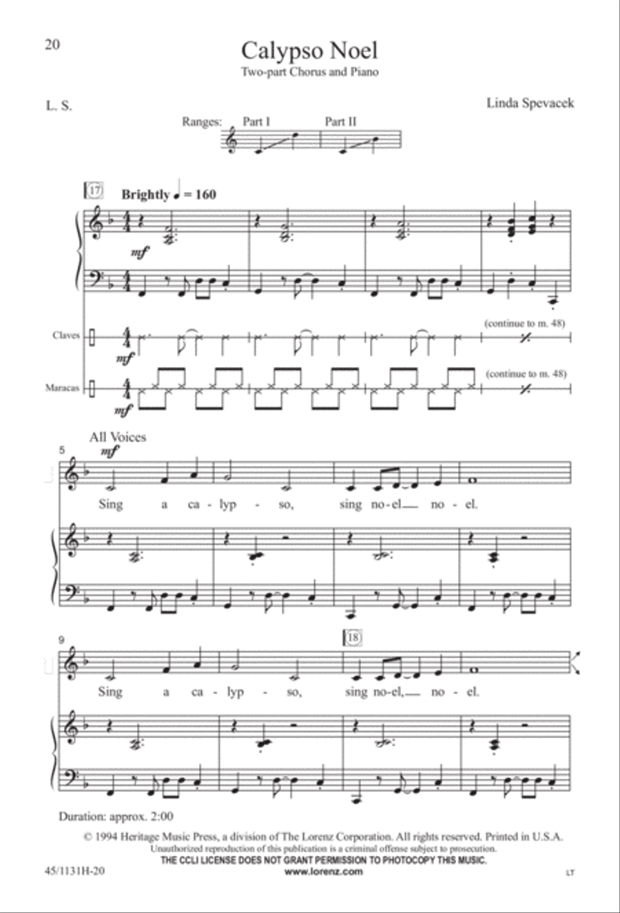 Singable Solutions for Winter Holidays 2-Part scores gallery preview page 20