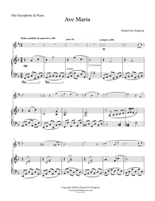 Ave Maria (for Eb Alto Saxophone & Piano)