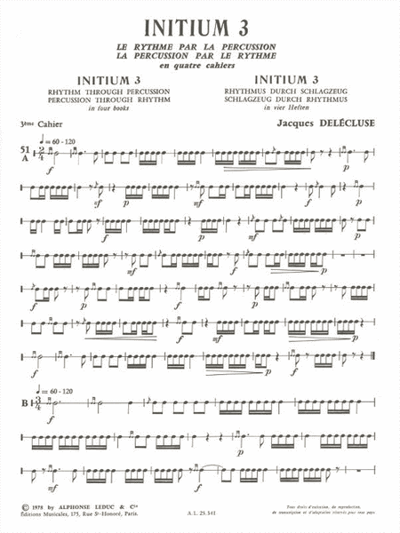 Initium Iii (volume 3) For Percussion