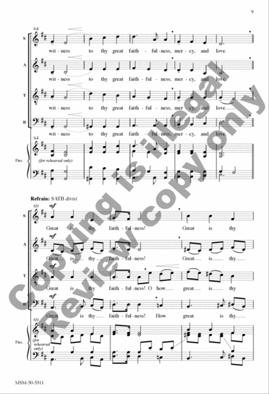 Great Is Thy Faithfulness Divisi scores gallery preview page 9