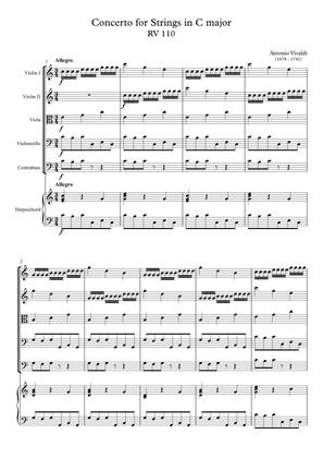 Concerto for Strings in C major RV 110