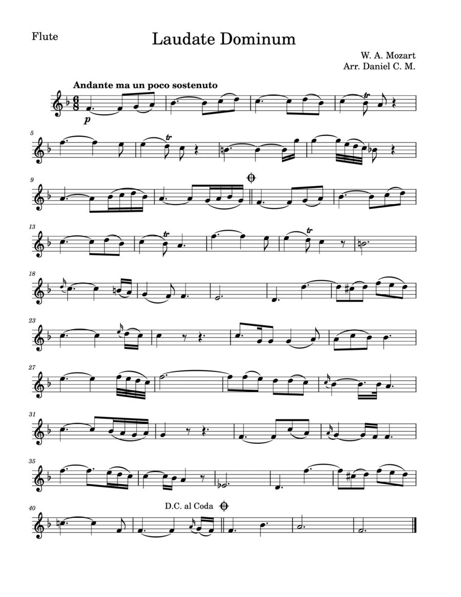 Laudate Dominum for flute Flute Solo scores gallery preview page 1