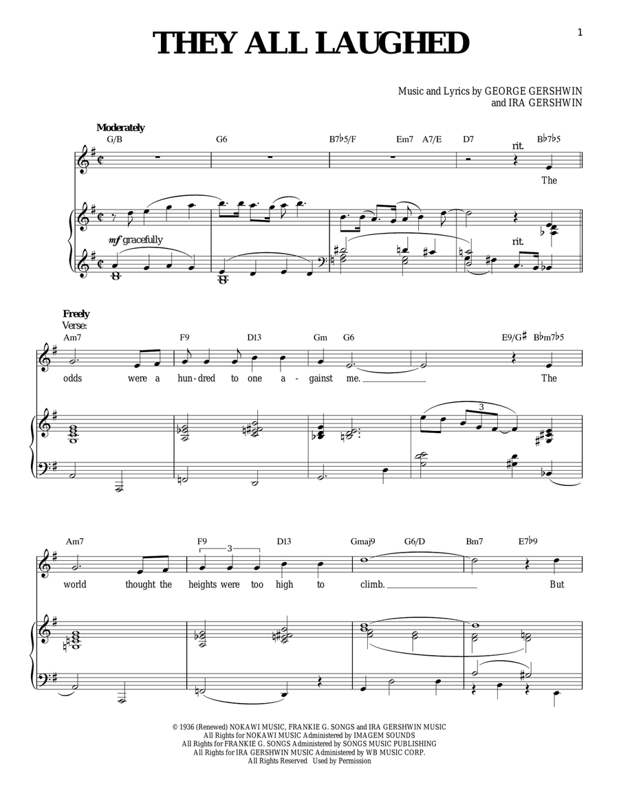 They All Laughed They All Laughed Tenor Voice scores gallery preview page 1