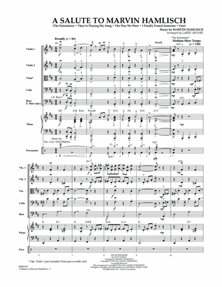 A Salute To Marvin Hamlisch - Conductor Score (Full Score)