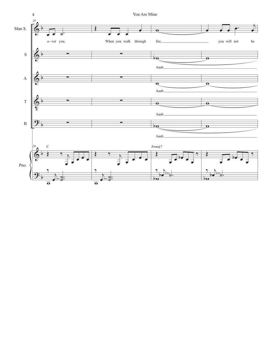 You Are Mine (Solo with SATB) Divisi scores gallery preview page 4