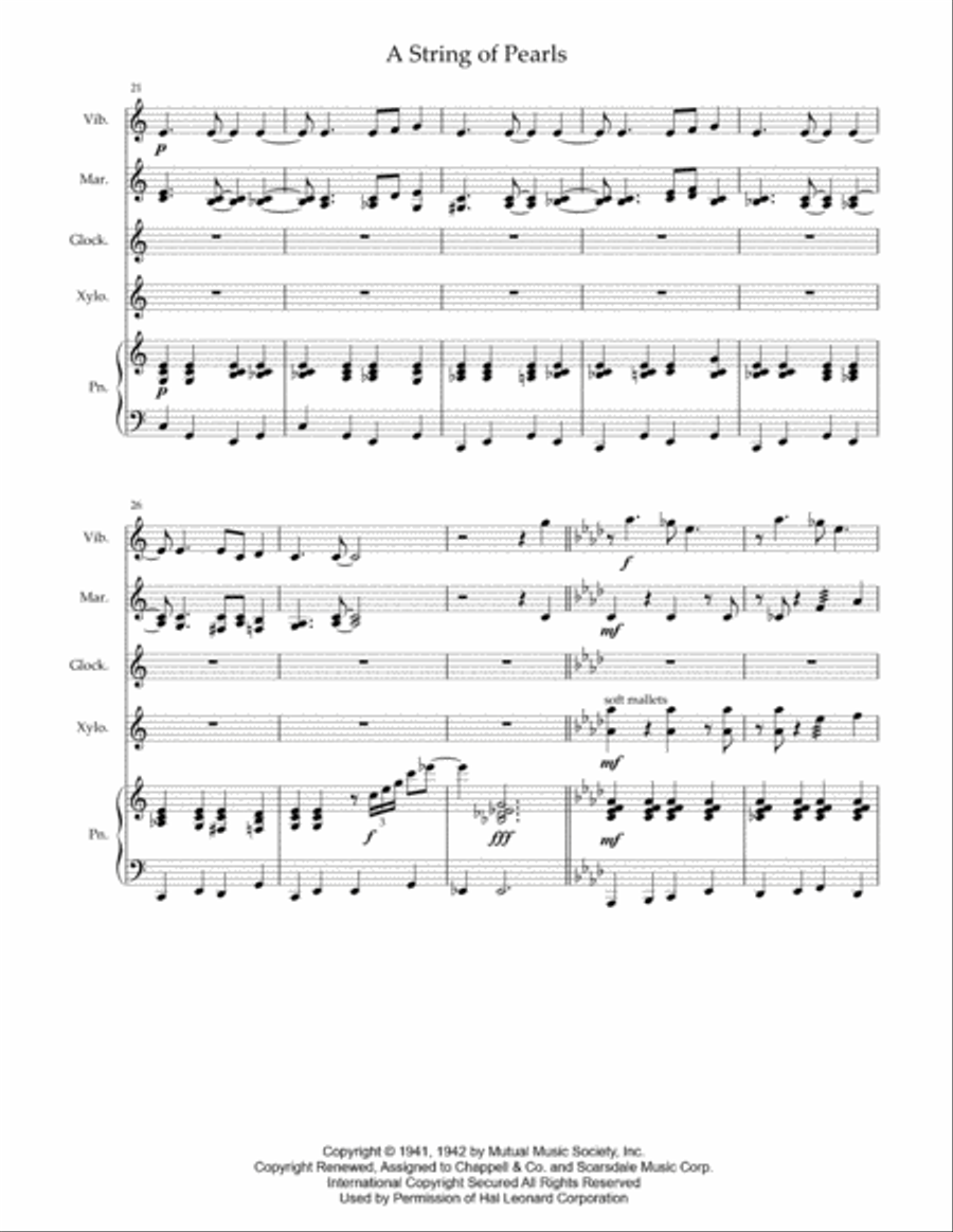 A String Of Pearls Percussion Ensemble scores gallery preview page 5