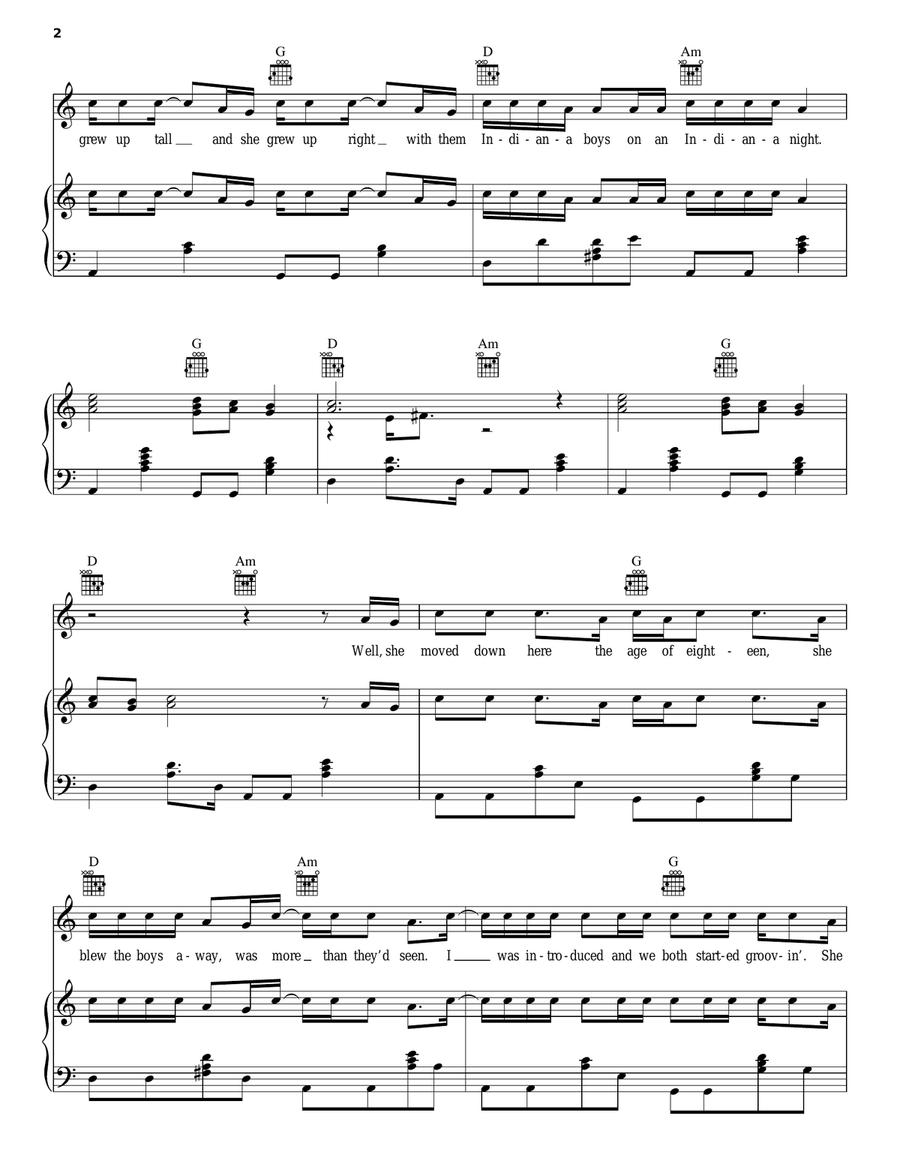 Mary Jane's Last Dance Piano, Vocal, Guitar scores gallery preview page 2