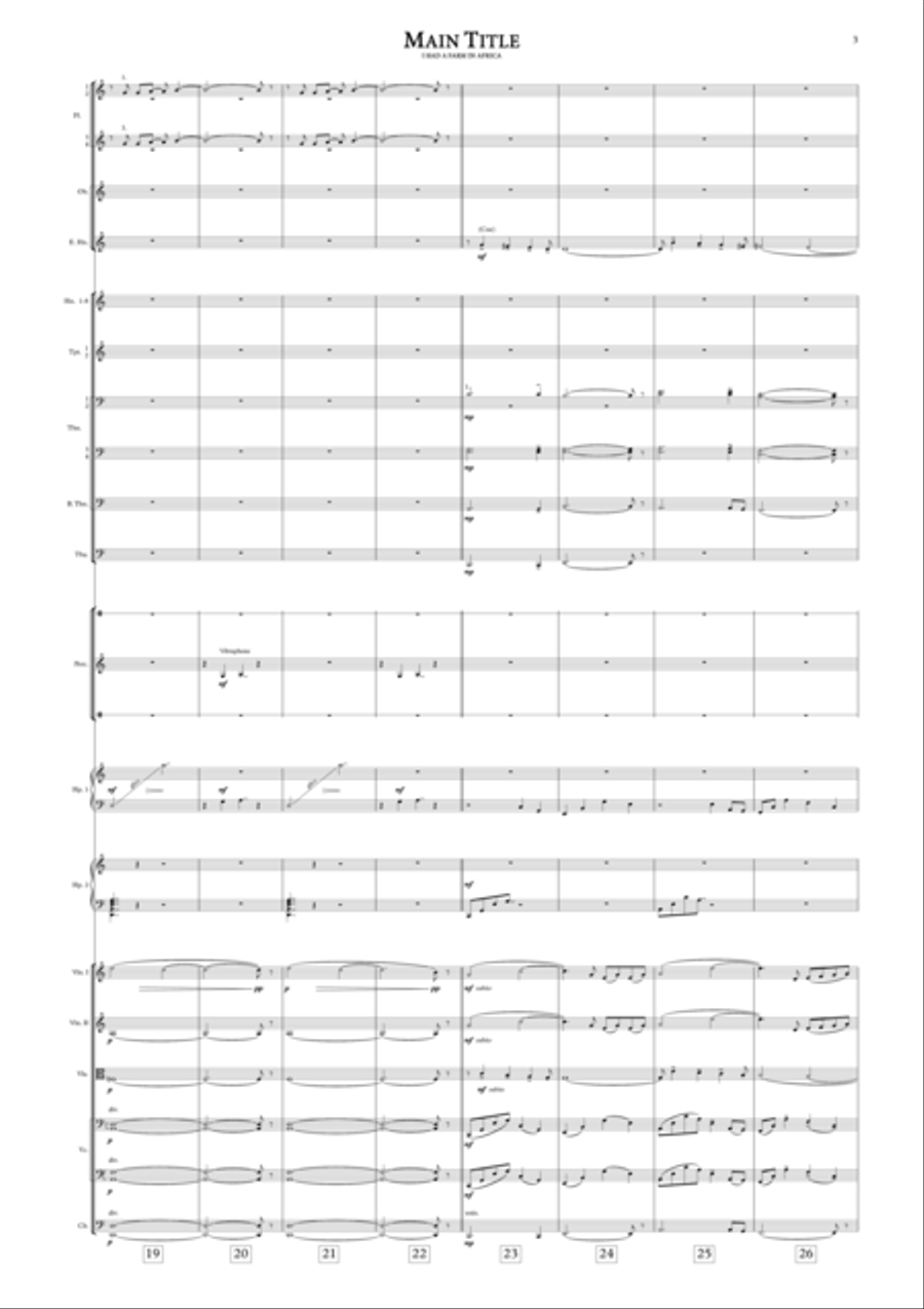I Had A Farm In Africa (main Title) Full Orchestra scores gallery preview page 5