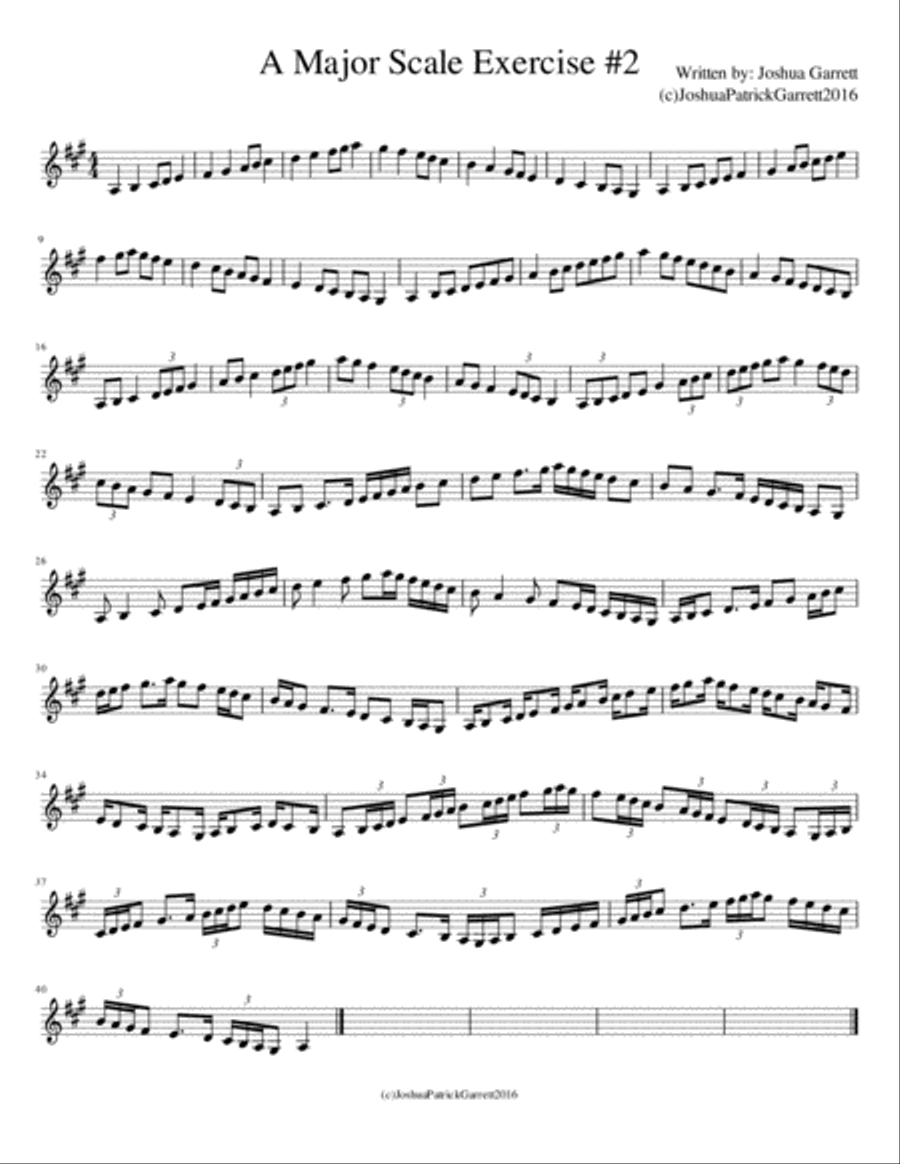 A Major Scale Exercise #2 Part scores gallery preview page 1
