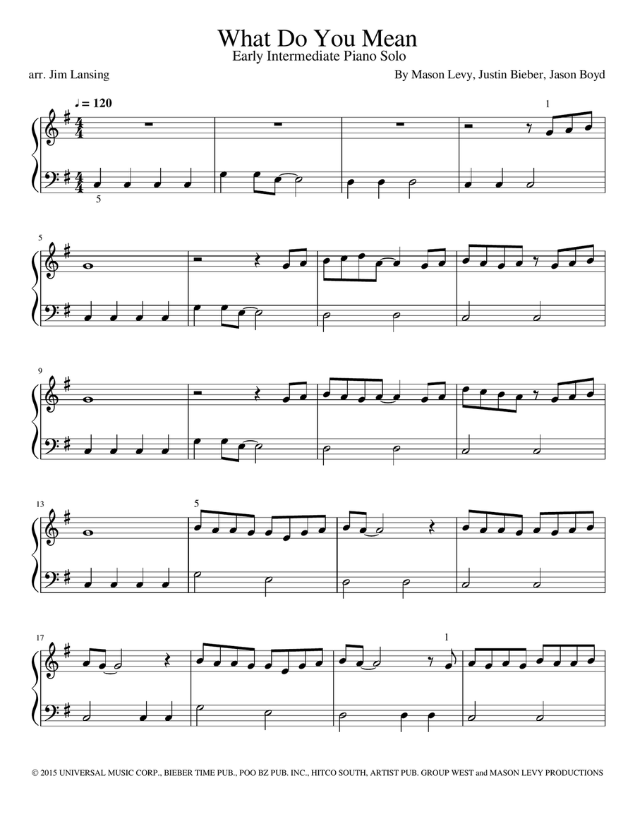 What Do You Mean? What Do You Mean? Piano Method scores gallery preview page 2