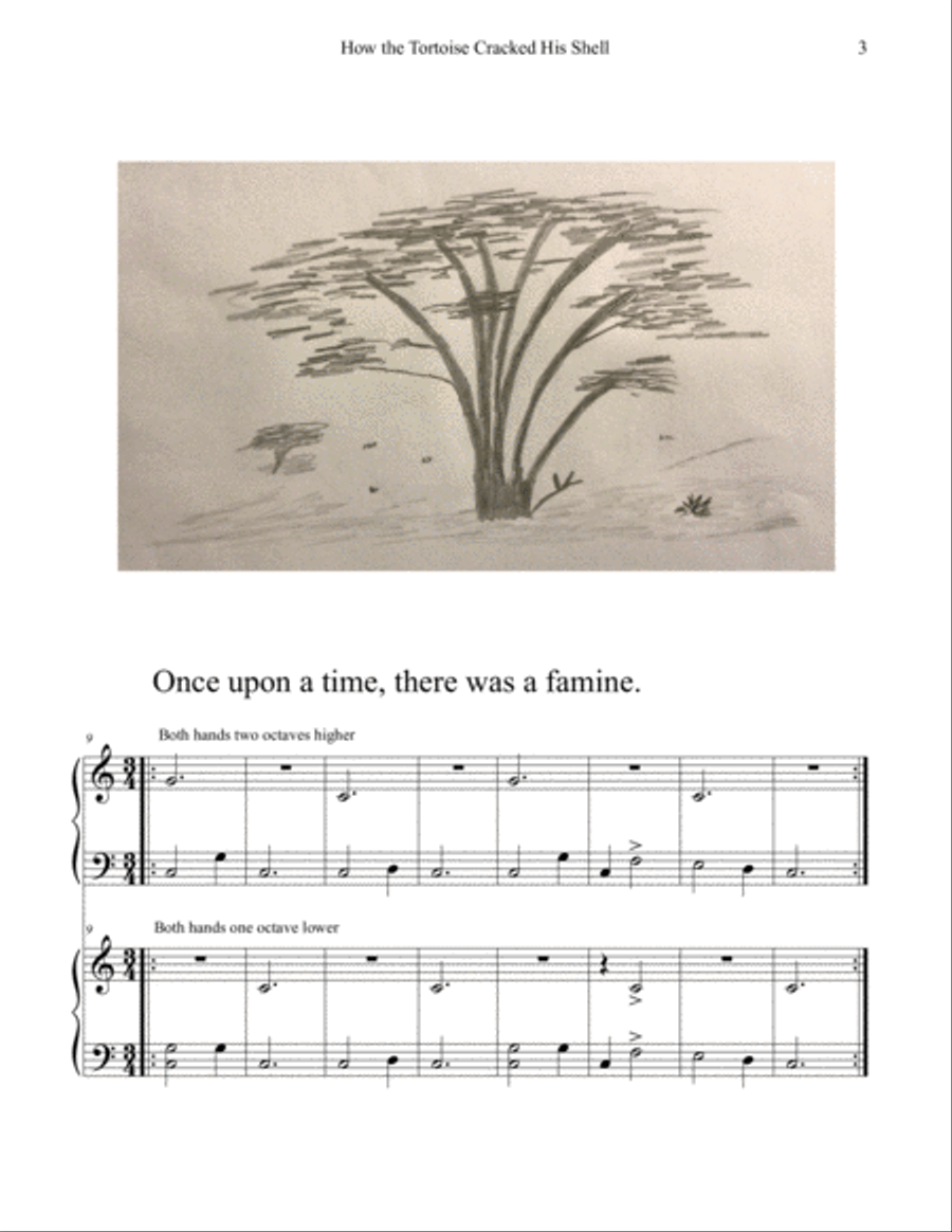 How the Tortoise Cracked His Shell Easy Piano scores gallery preview page 3