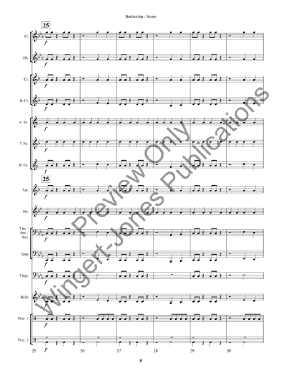 Battleship (Score) Concert Band scores gallery preview page 8
