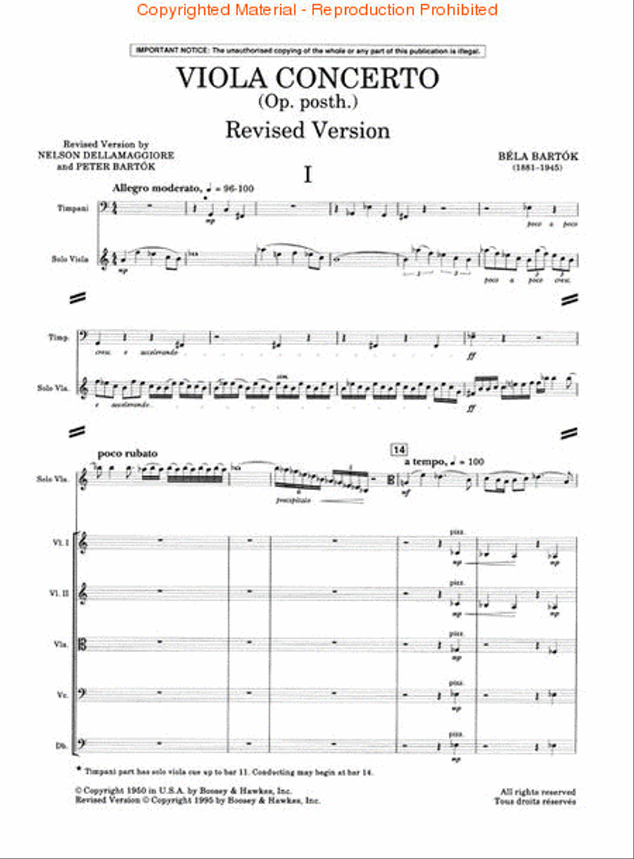 Viola Concerto, Op. Posth. Orchestra scores gallery preview page 2