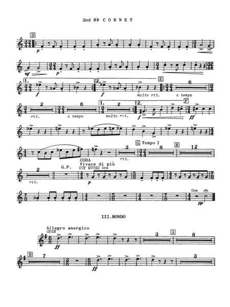 Third Suite (I. March, II. Waltz, III. Rondo): 2nd B-flat Cornet