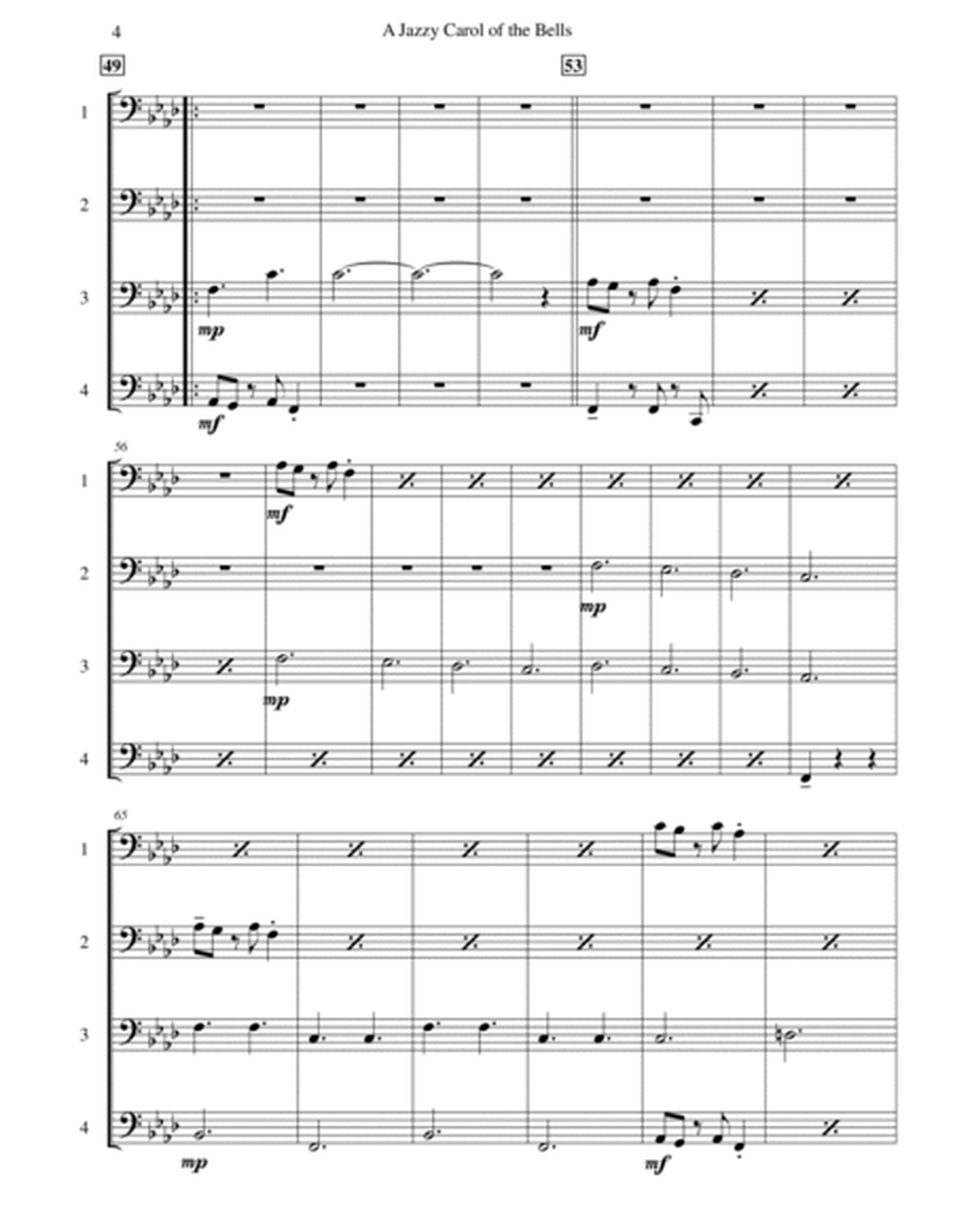 Carol of the Bells (Jazz Waltz for Low Brass Quartet) image number null