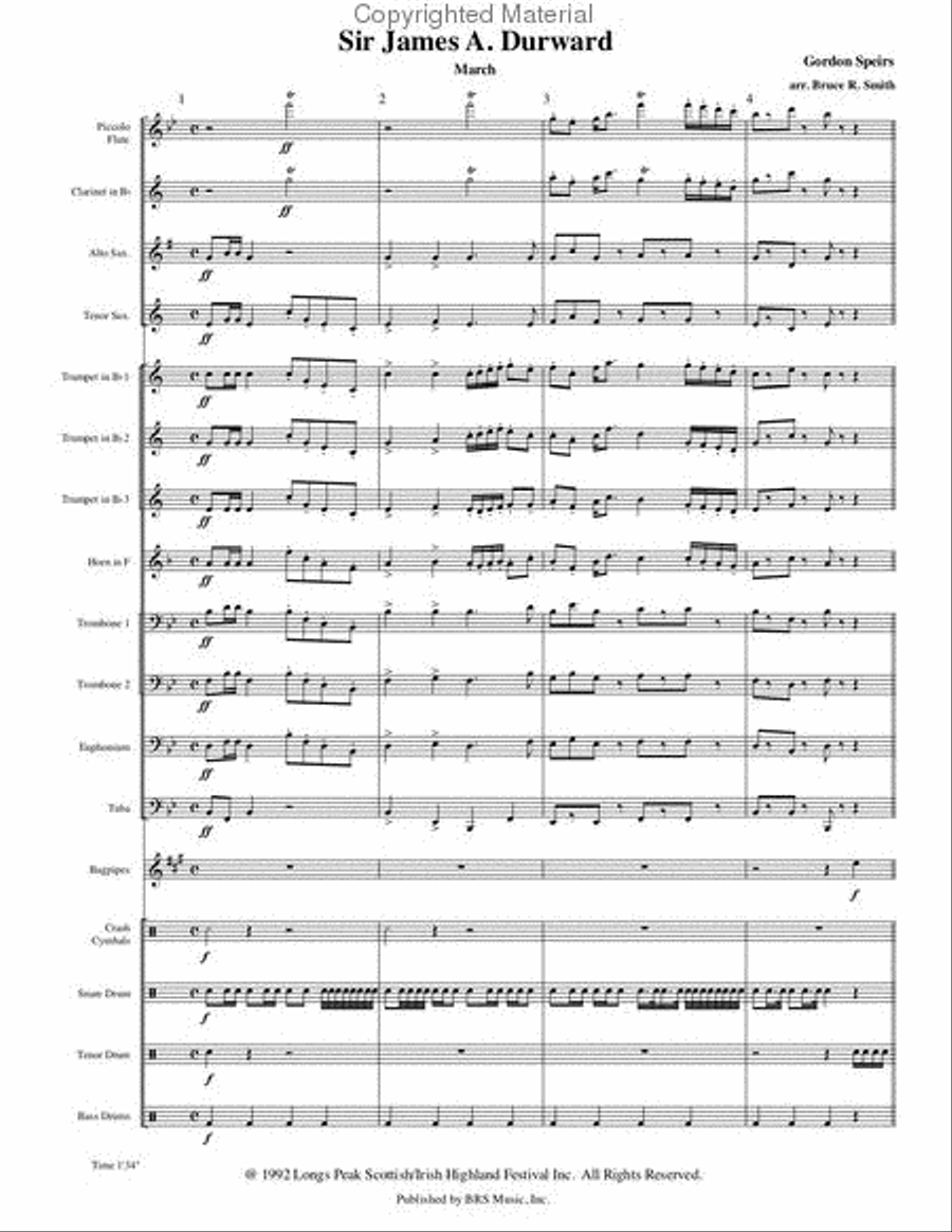 Sir James A. Durward Concert Band scores gallery preview page 3