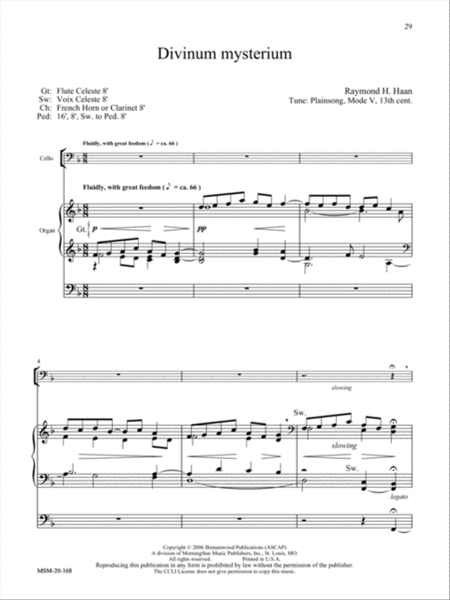 O Come, Emmanuel: Six Advent and Christmas Hymns for Cello or Viola and Organ Cello scores gallery preview page 5