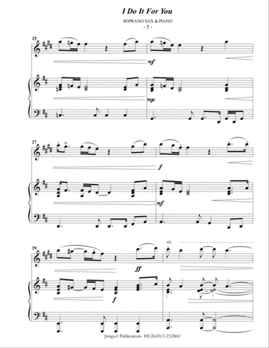 (Everything I Do) I Do It For You Soprano Saxophone scores gallery preview page 5