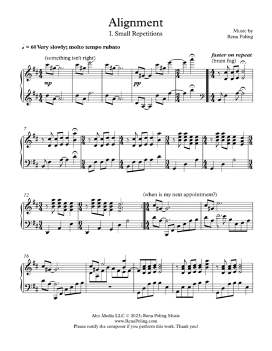 Alignment: Small Repetitions Chamber Music scores gallery preview page 2