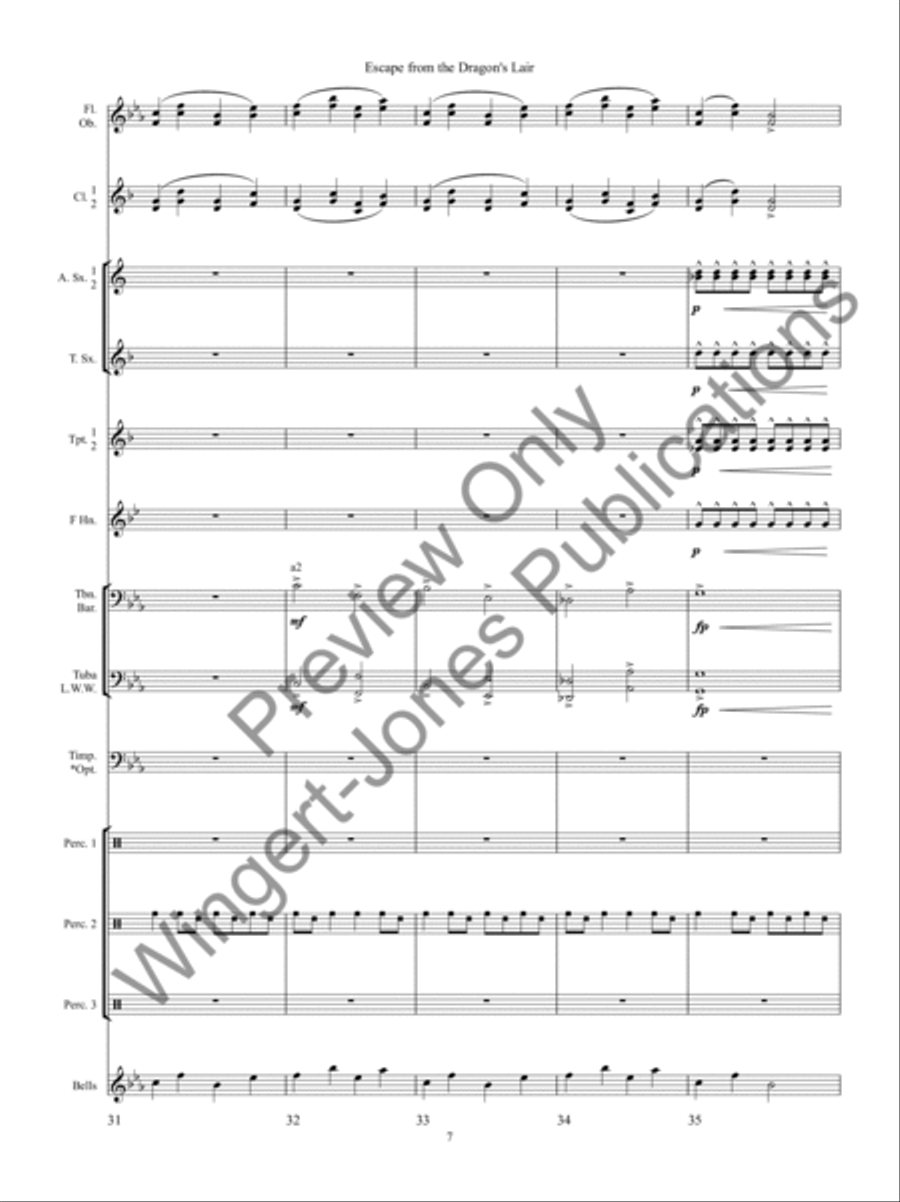 Escape from the Dragons Lair Concert Band scores gallery preview page 11