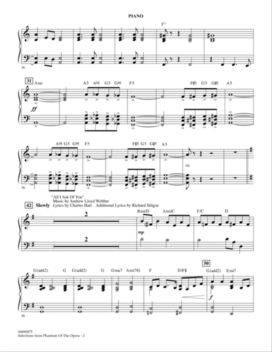 Selections from Phantom Of The Opera - Piano Piano scores gallery preview page 2