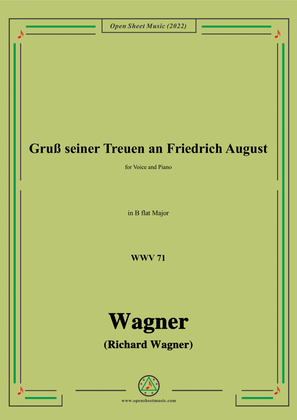 Book cover for R. Wagner-Gruß seiner Treuen an Friedrich August,WWV 71,in B flat Major