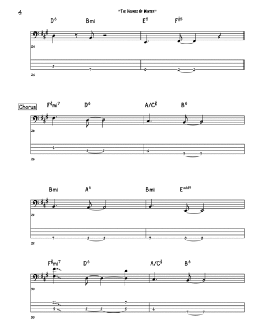 The Hounds Of Winter Bass Guitar scores gallery preview page 4