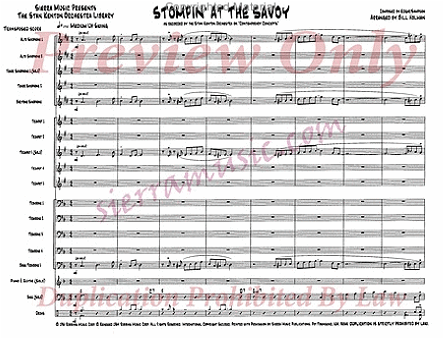 Stompin' At The Savoy Jazz Ensemble scores gallery preview page 2