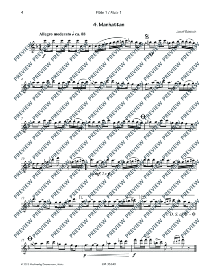 Four little Pop Tunes Flute scores gallery preview page 20