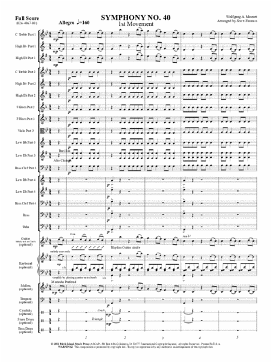 Symphony No. 40 Symphony No. 40 Concert Band scores gallery preview page 2