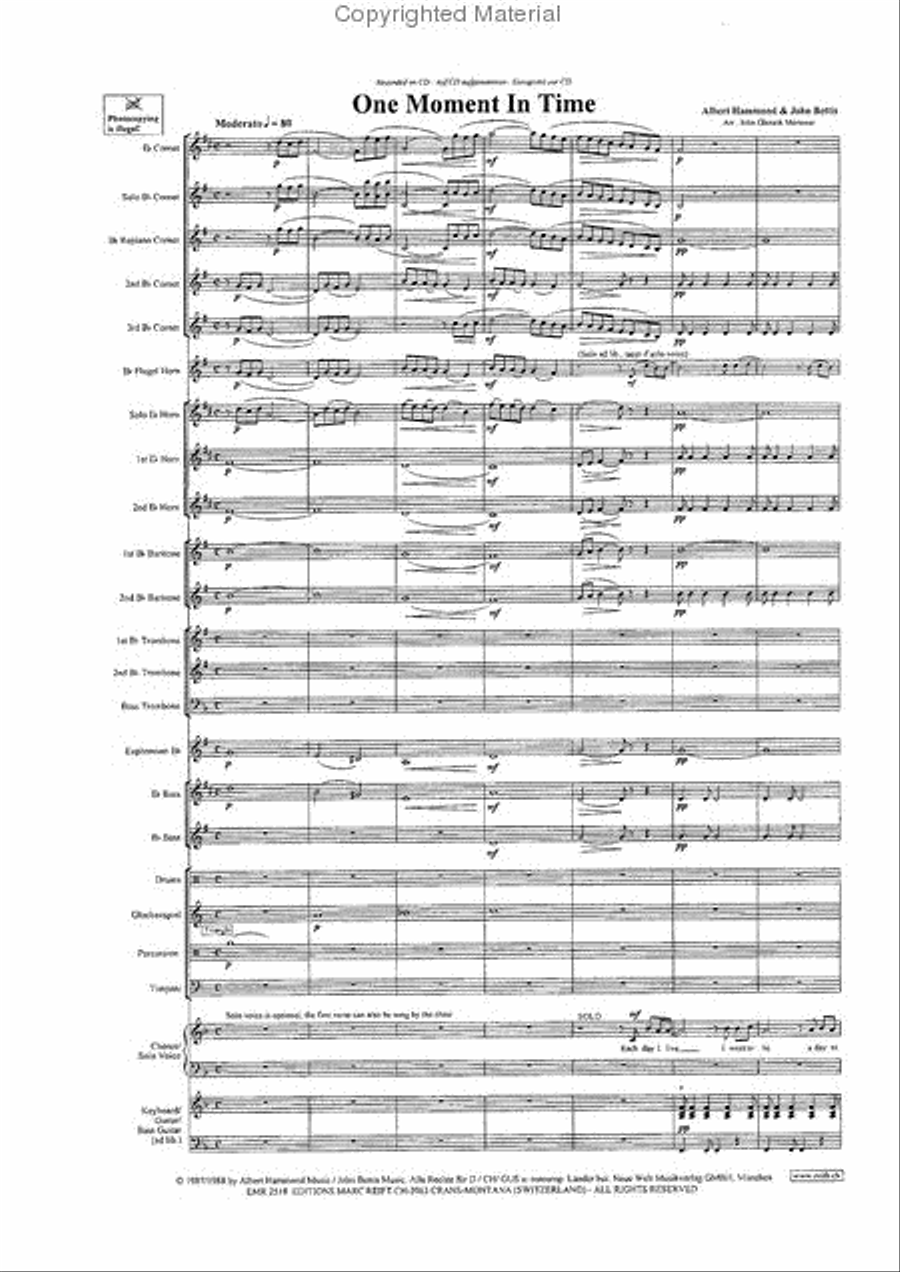One Moment In Time One Moment In Time 4-Part scores gallery preview page 3
