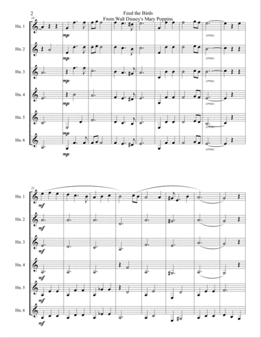 Feed The Birds Brass Ensemble scores gallery preview page 3