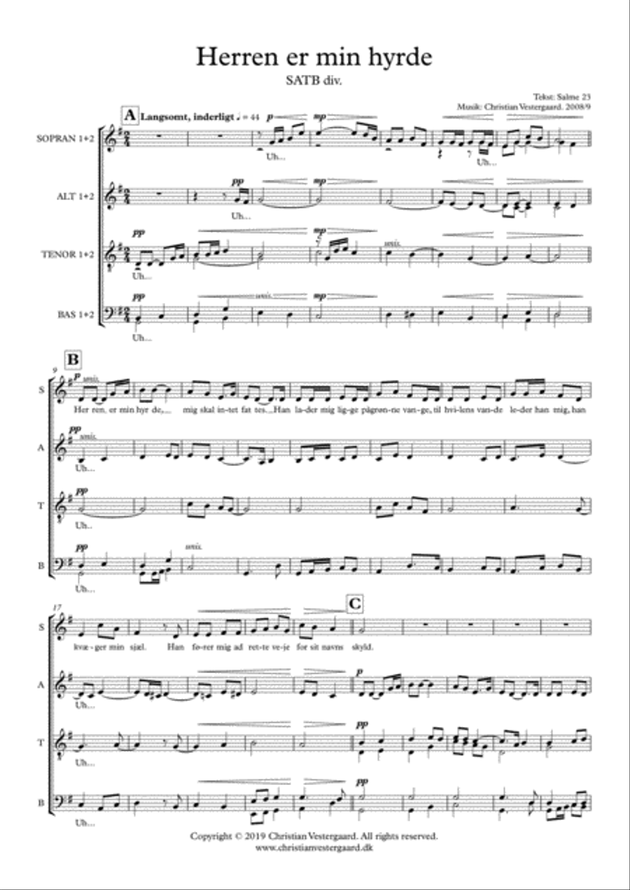 Herren er min hyrde (SATB div.)