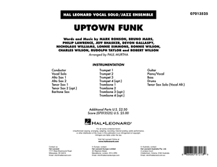 Book cover for Uptown Funk (feat. Bruno Mars) (arr. Paul Murtha) - Conductor Score (Full Score)
