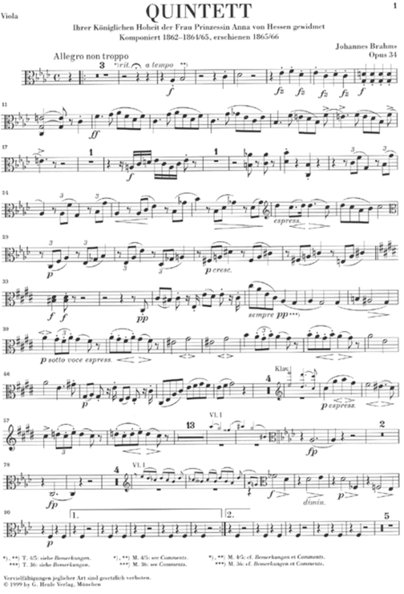 Piano Quintet F minor Op. 34