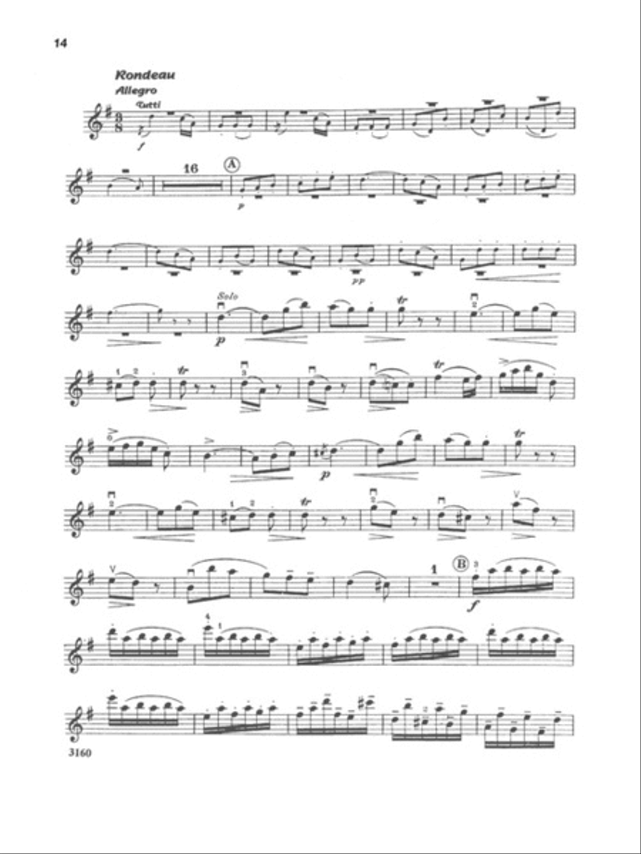 Mozart - Violin Concerto No. 3 in G Major, KV216 Violin Solo scores gallery preview page 5