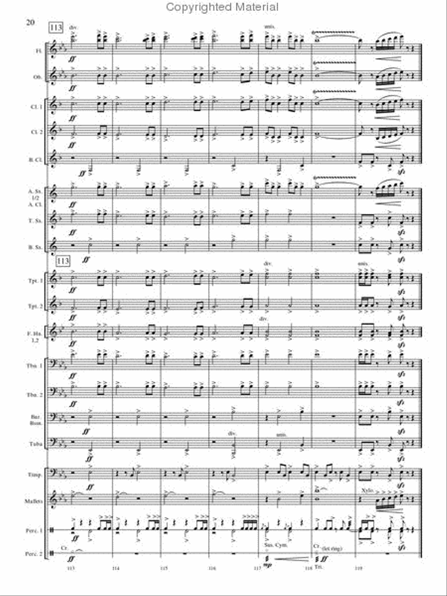 Oakdale Variations Concert Band scores gallery preview page 19