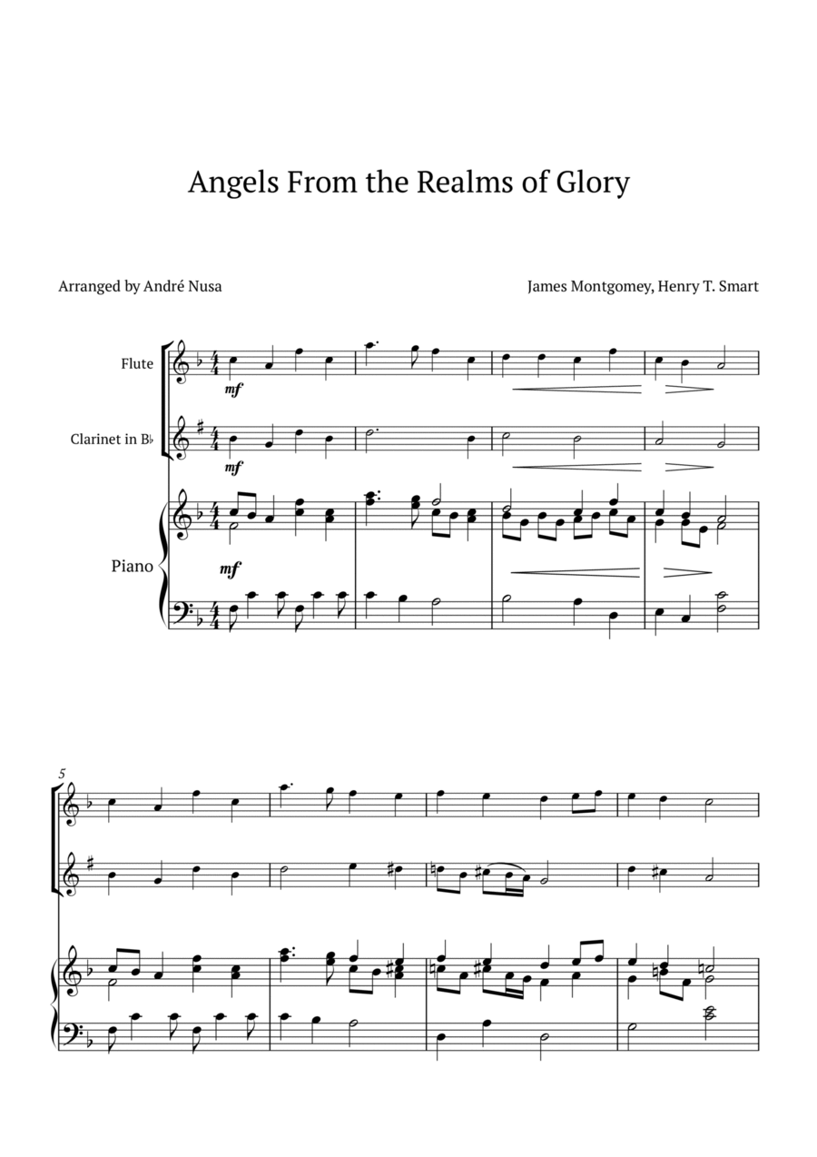 Angels From the Realms of Glory Woodwind Duet scores gallery preview page 1