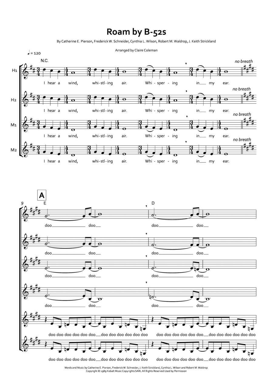 Roam Women's Choir scores gallery preview page 1