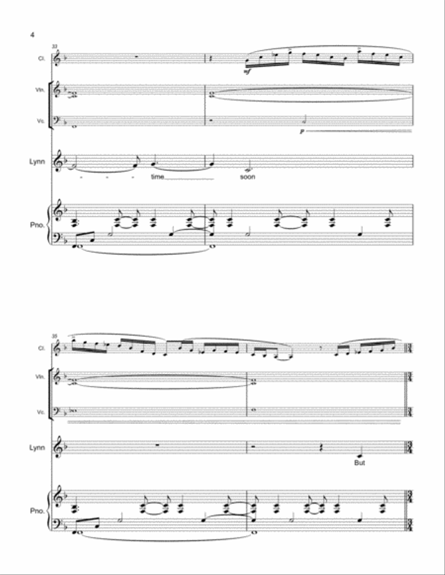 Boots and Embers (Voice / Clarinet / Piano Trio) Small Ensemble scores gallery preview page 5