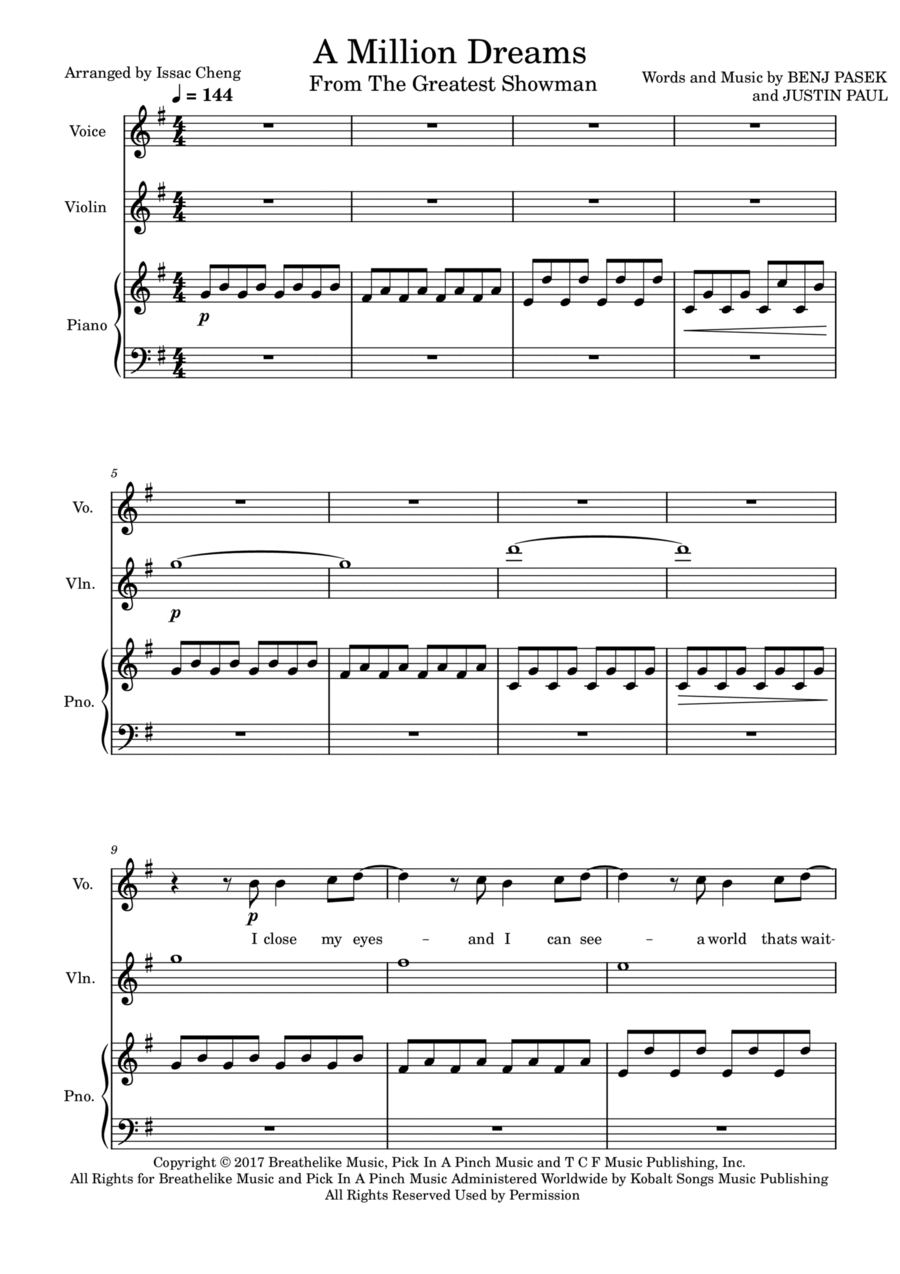 A Million Dreams Voice scores gallery preview page 1