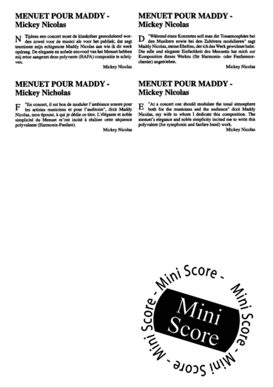 Menuet Pour Maddy Menuet Pour Maddy Fanfare Band scores gallery preview page 3