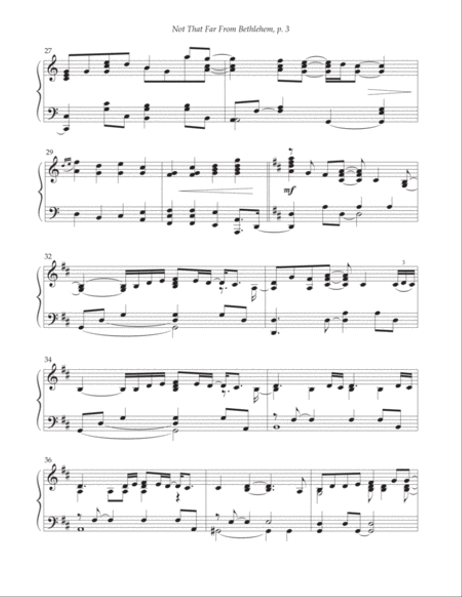 Not That Far From Bethlehem Piano Solo scores gallery preview page 3