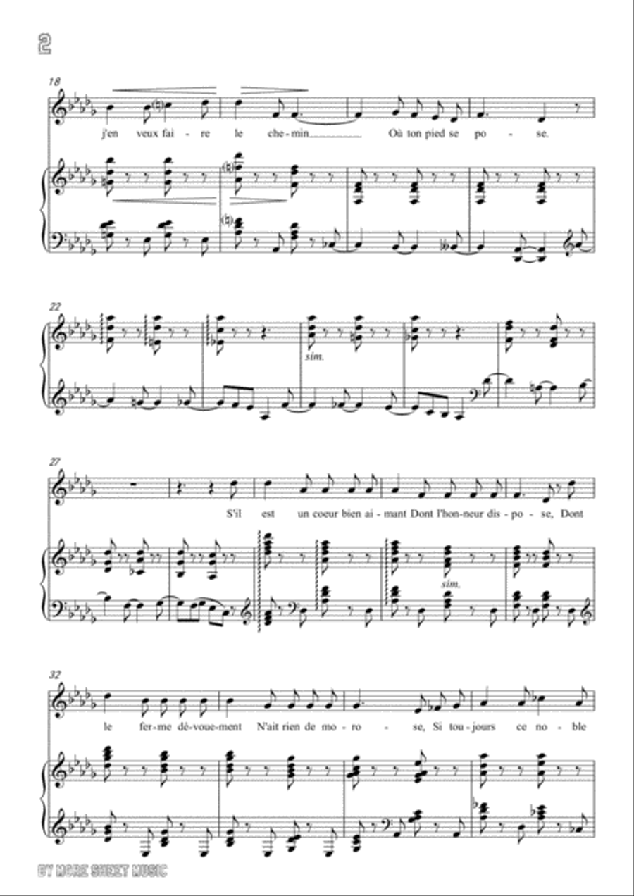 Franck-S'il est un charmant gazon in D flat Major,for voice and piano Voice Solo scores gallery preview page 4