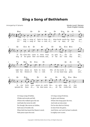 Sing a Song of Bethlehem (Key of B-Flat Minor)