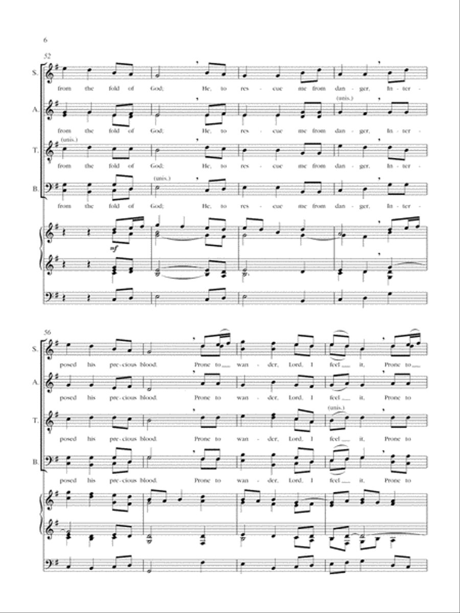 Come, thou fount of every blessing 4-Part scores gallery preview page 6